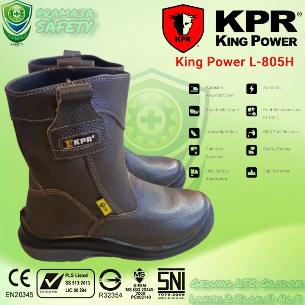 SEPATU SAFETY KING POWER KPR L - 805 H 100% ORIGINAL WARNA COKLAT - SAFETY SHOES KESELAMATAN KERJA A