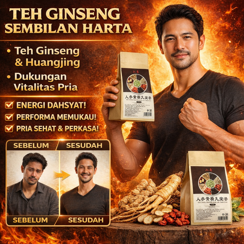 Teh Ginseng Dan Polygonatum Sembilan Harta Karun / Teh Sembilan Harta Karun / Teh Ginseng / Teh Kese