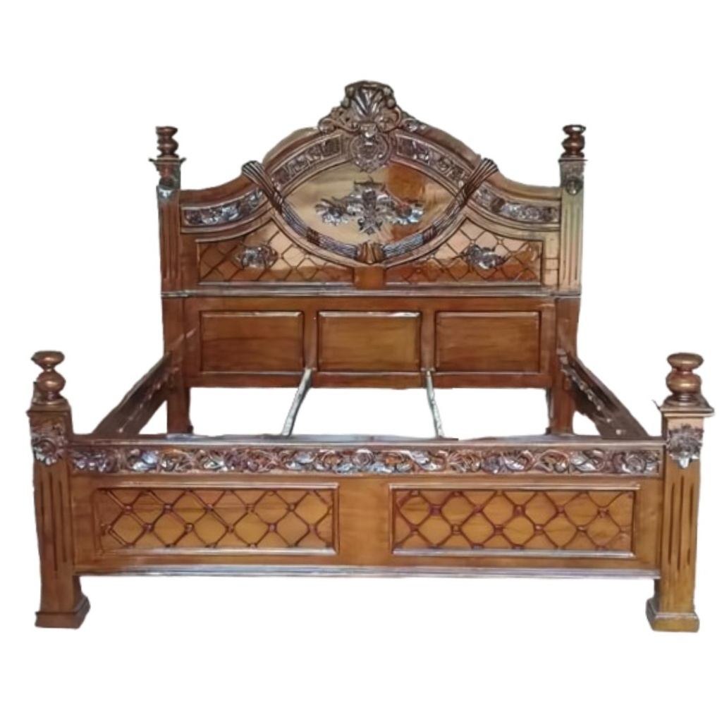 Tempat Tidur Jati Ukir Mewah Jepara Dipan Kayu Jati Minimalis Model Amira No 1
