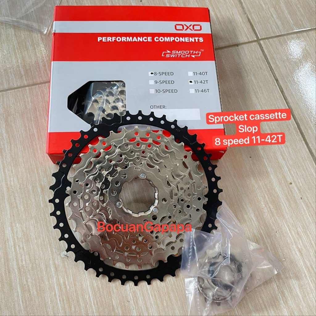 Sprocket slop cassette OXO 8 speed 11-42T