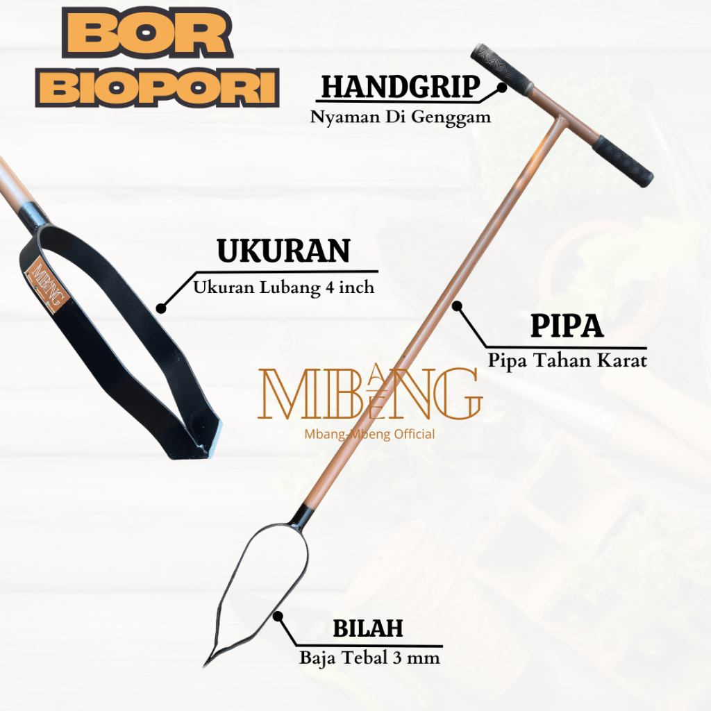Bor Tanah Biopori (Ukuran Lubang 4 inch) / Bor Tanah Manual / BOR Biopori
