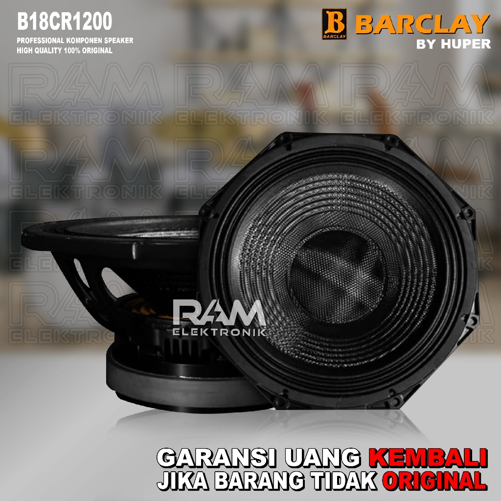 Komponen Speaker 18 Inch BARCLAY B18CR1200 | B18 CR1200 CARBON Coil 5.5 Inch Original