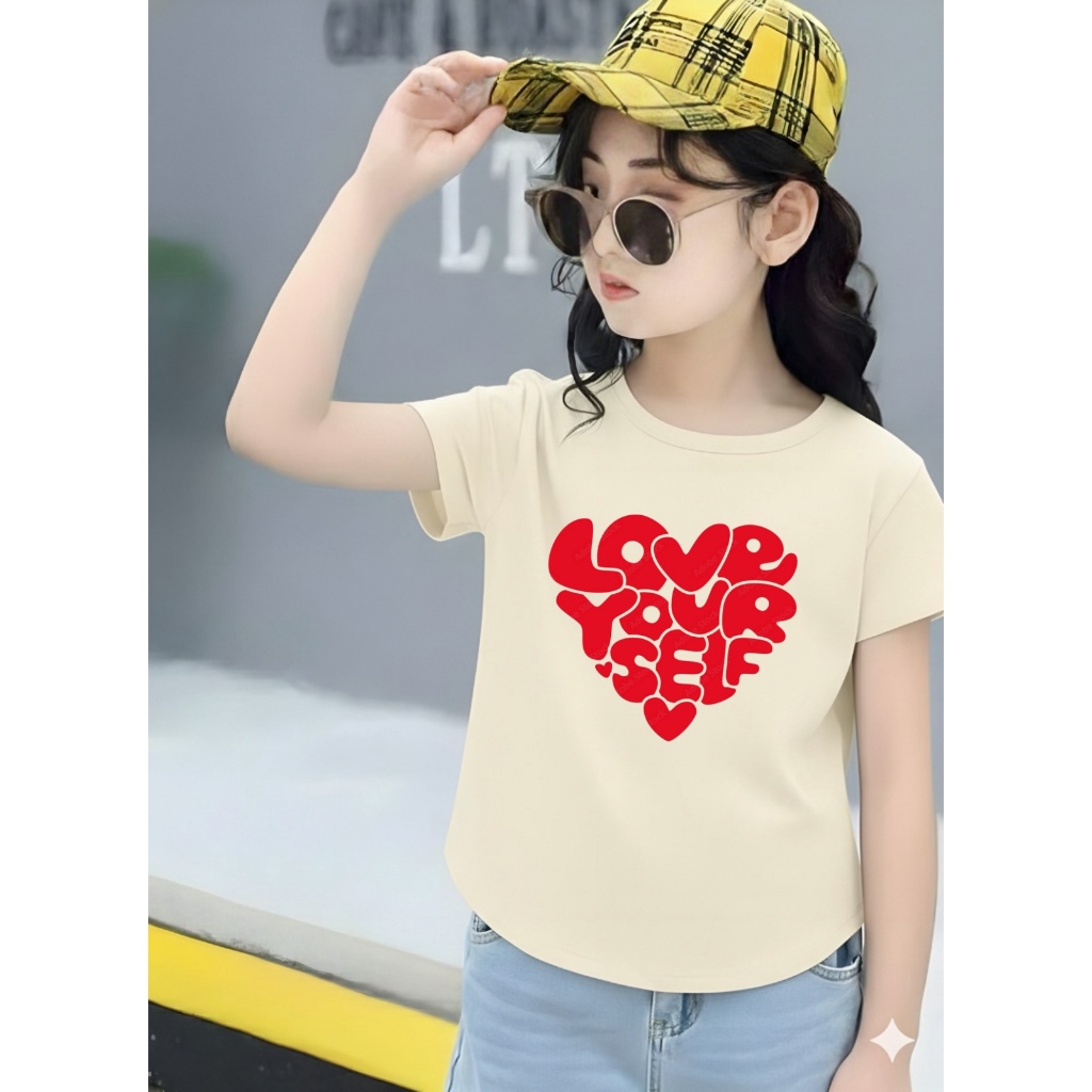 KAOS BOCAH kaos oval oversize anak perempuan spandek oval yourself