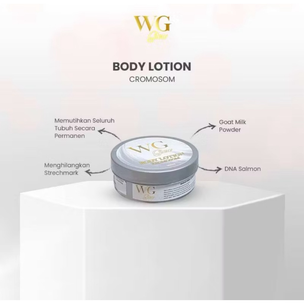(ATIGA BEAUTY) WG GLOW Body Lotion Cromosom 250ml - Mencerahkan Untuk Kulit Susah Putih & Menghilang