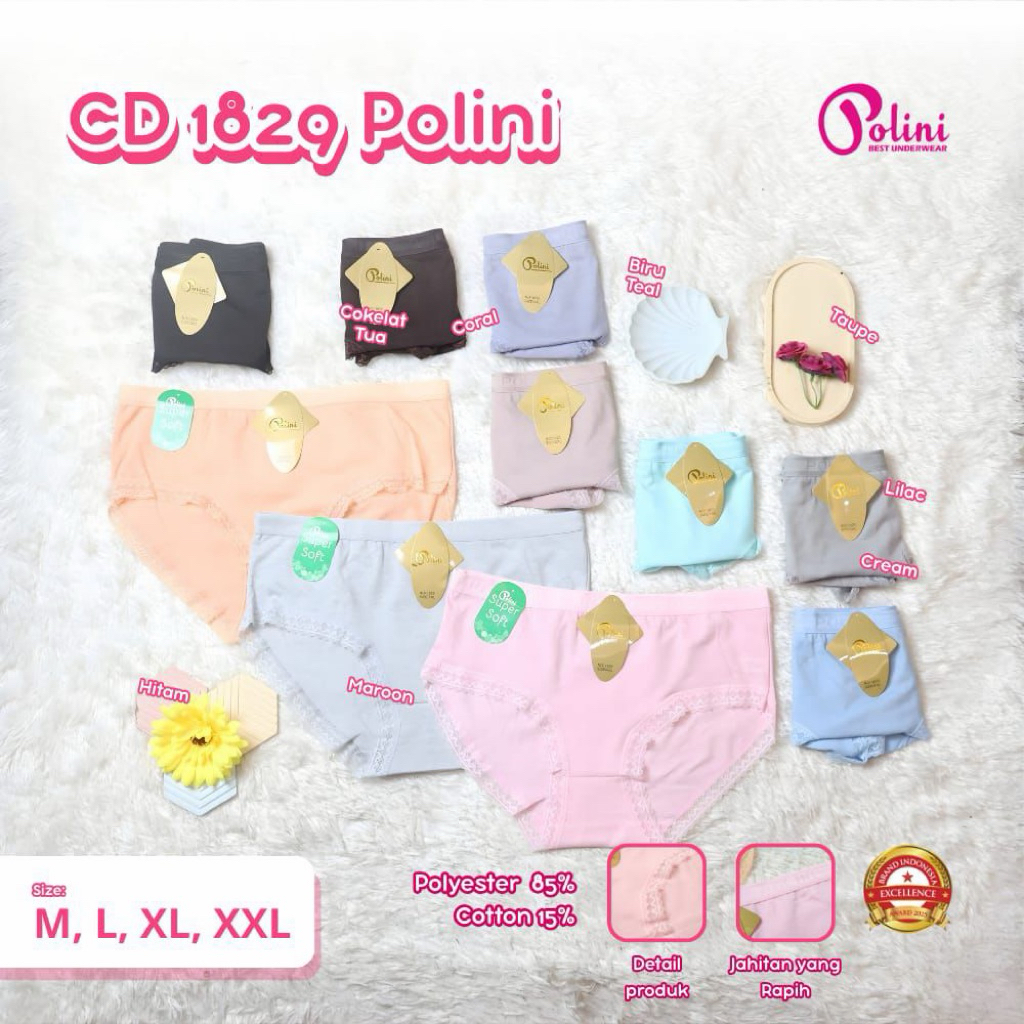 6PCS POLINI RENDA KATUN TERBARU | CD WANITA RENDA TERBARU POLINI
