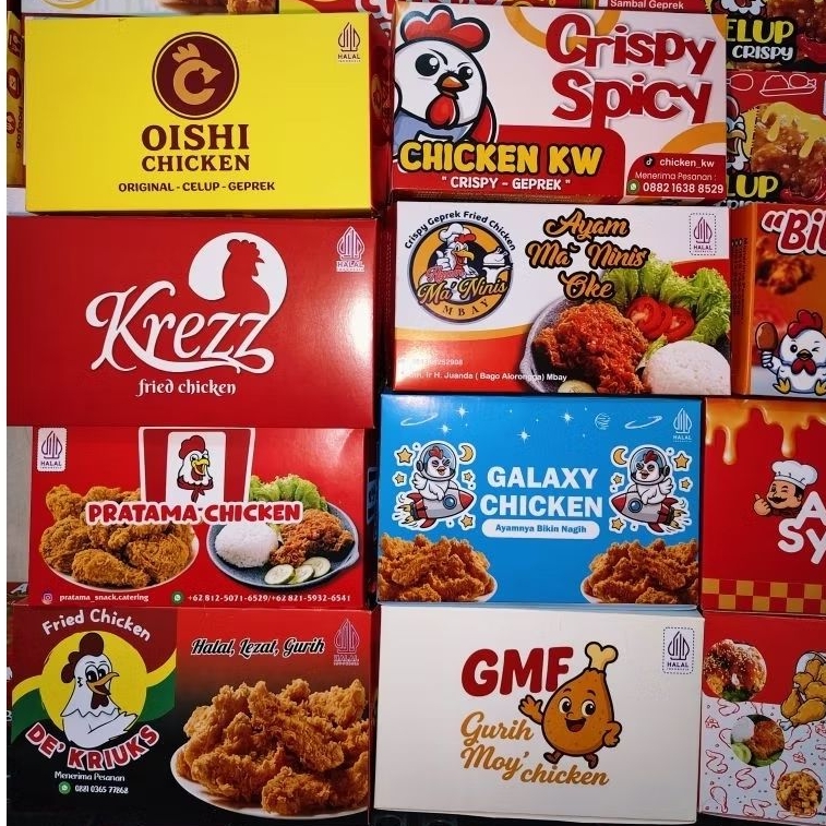 Paper Lunch Box Ivory Custom Brand Logo 2.000 pcs box fried chicken