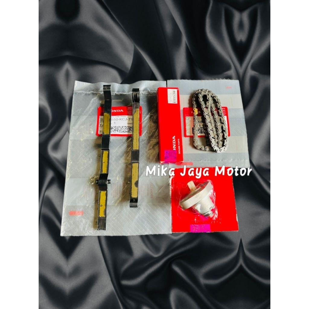 Paket 3 Aitem Rantai keteng+Tonjokan+Karet Tensioner Honda Tiger lama,Tiger Revo,Tiger 2000 ORI