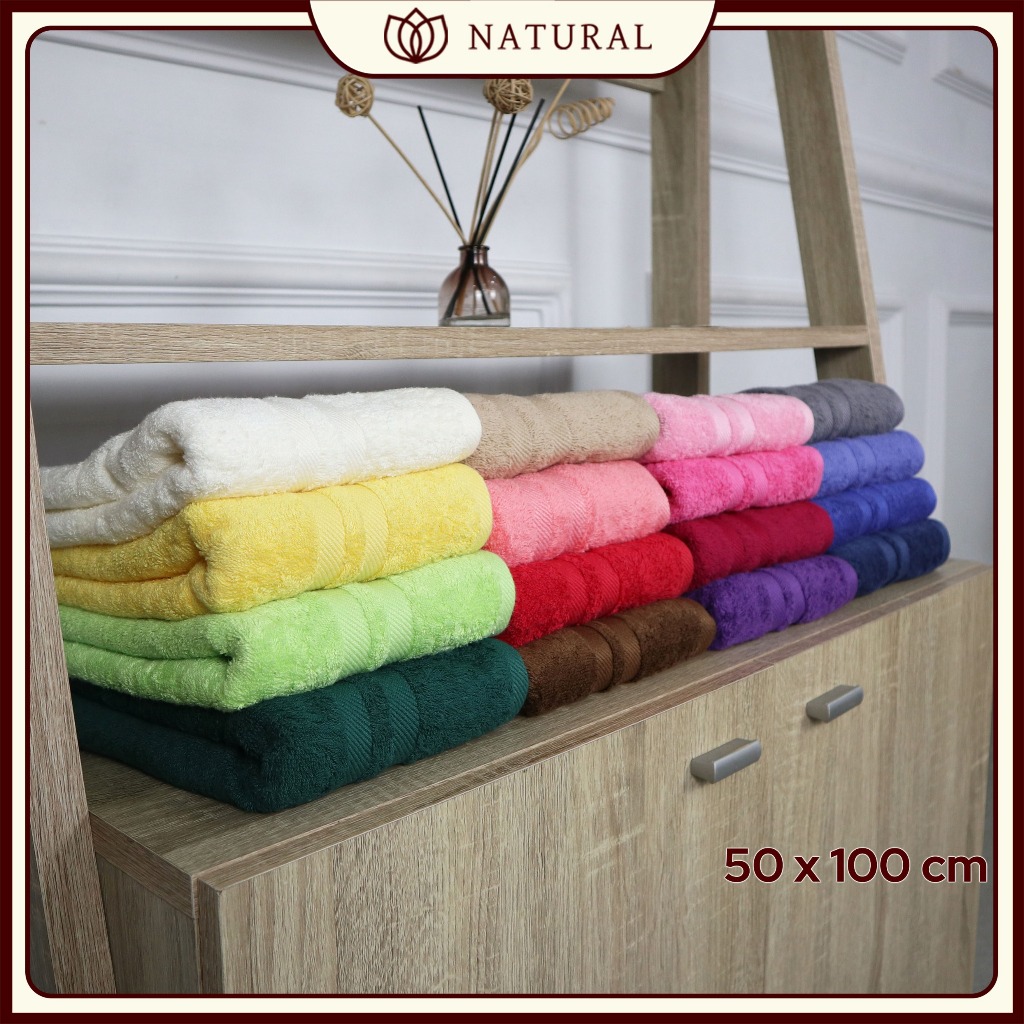 Handuk Mandi Natural by Chalmer 50 x 100 cm Ukuran Medium Handuk Travel Kualitas Premium
