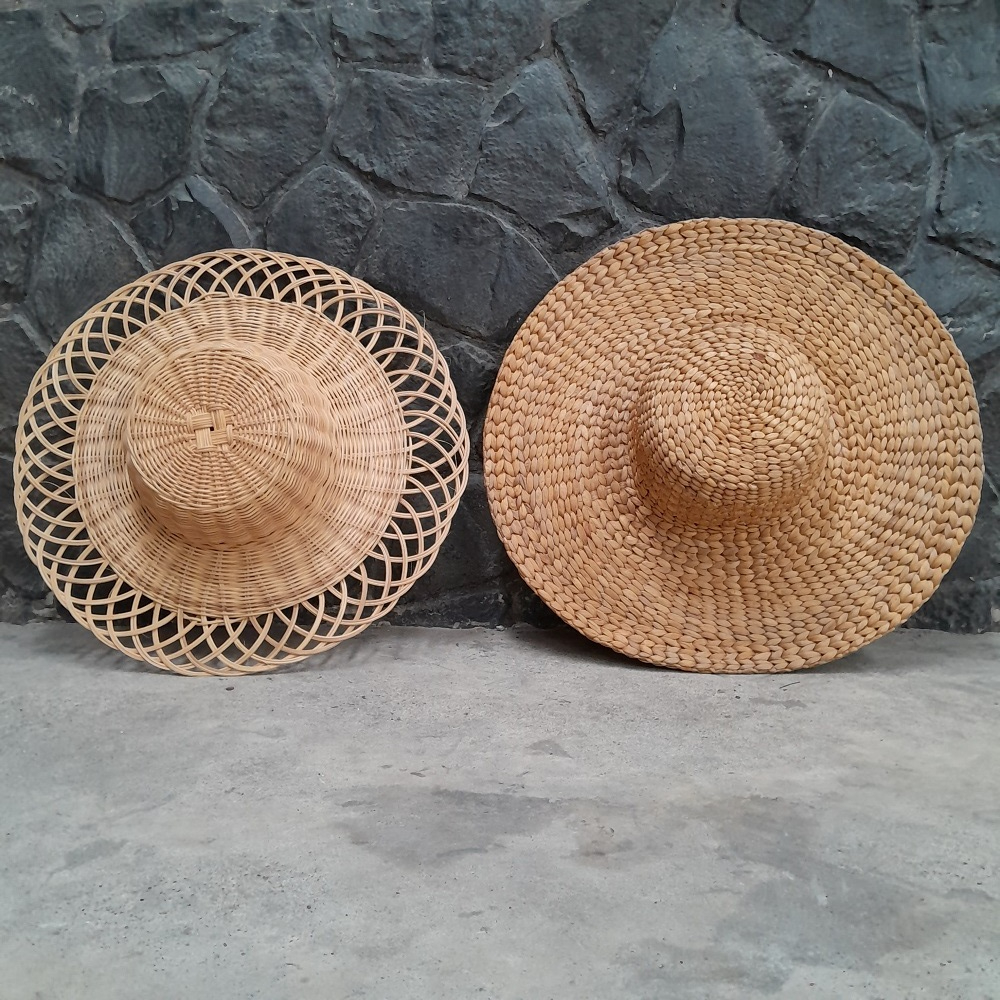 Topi Anyaman Besar - Topi eceng gondok, topi rotan, topi anyaman rotan, topi handmade, topi bambu, p