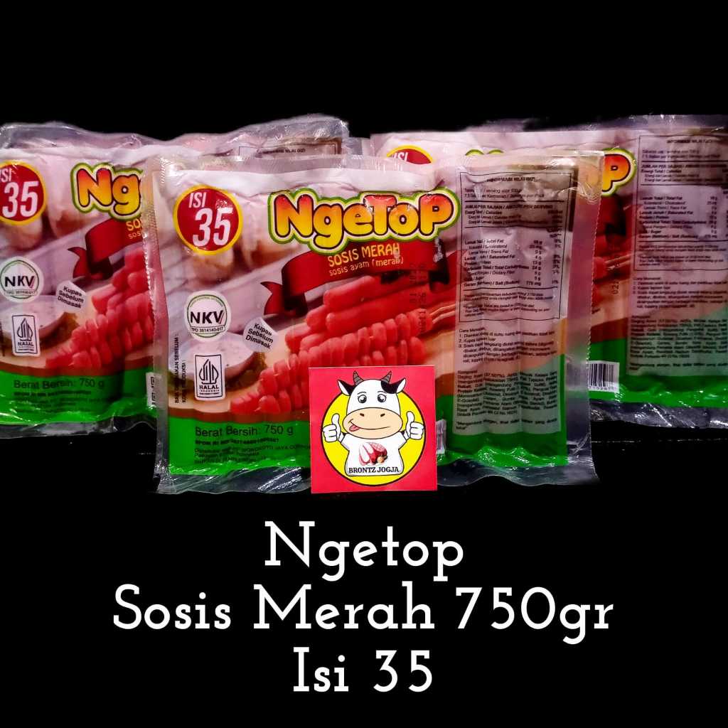 NGETOP SOSIS AYAM MERAH 750GR ISI 35PCS-FROZEN FOOD-BRONTZ JOGJA