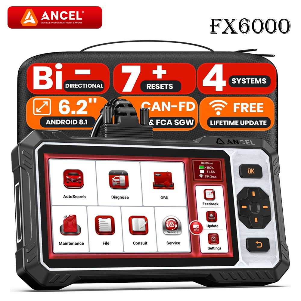 ANCEL FX6000 FX6100 Alat Scan Diagnostik Mobil OBD2 Scanner Car Engine ABS SRS Transmission Bidirect