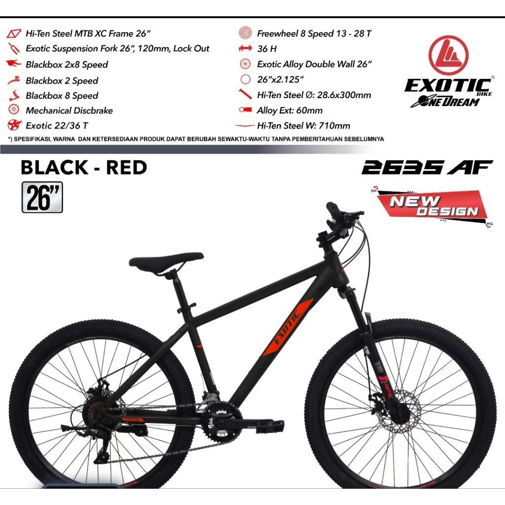 sepeda 26 mtb exotic 2635 AF