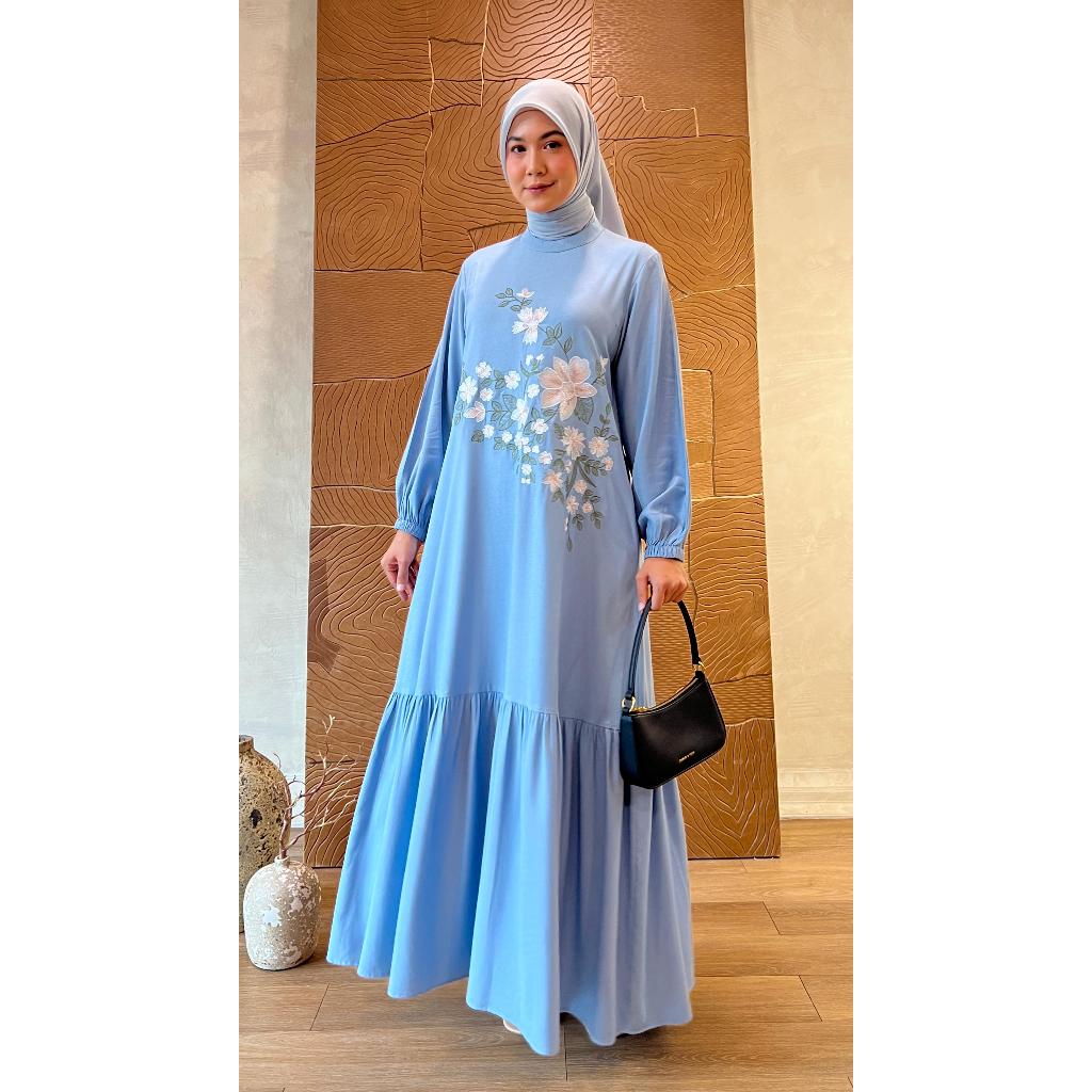 GAMIS GAZELA BORDIR / BAJU WANITA MUSLIM/ WARNA DIABI ADIBA/ GROSIR TANAH ABANG