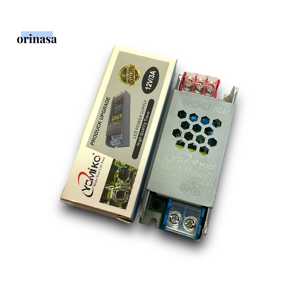 Adaptor Trafo Yomiko LED Power Supply Slim 12V 3A 3 Ampere