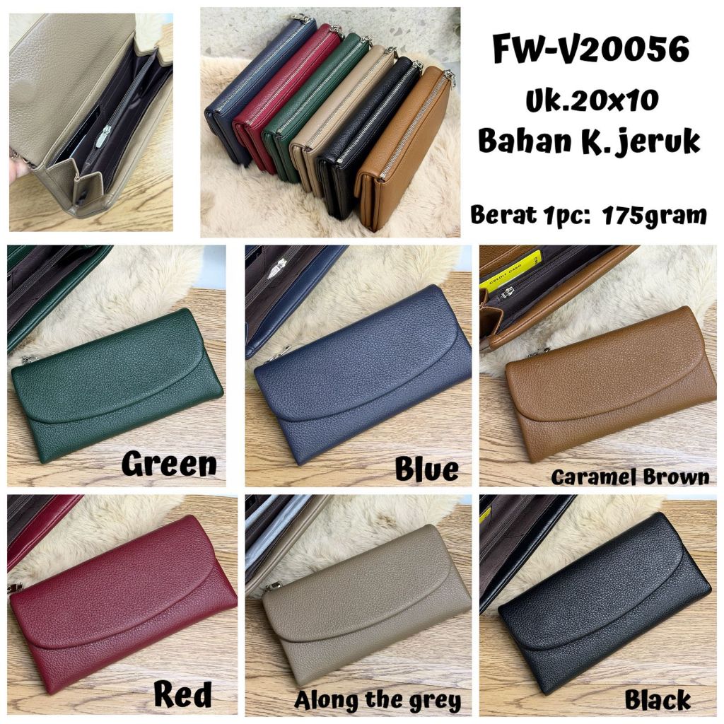 Dompet Panjang Wanita FW-V20056 Bahan Kulit Jeruk