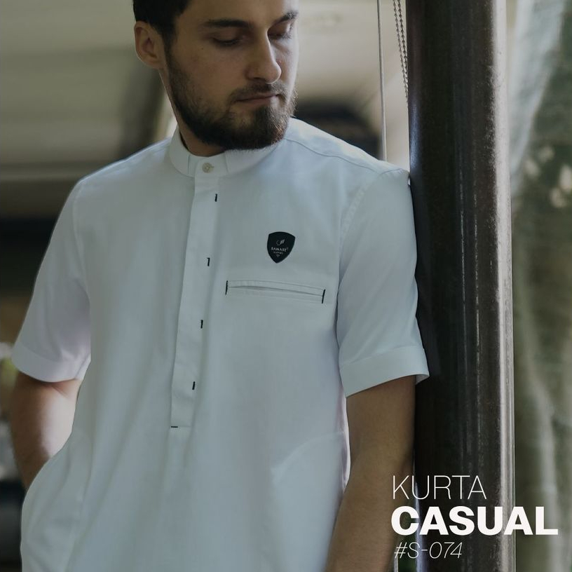 Samase S074 Baju Koko Pria Muslim Dewasa Koku Kurta Lengan Pendek