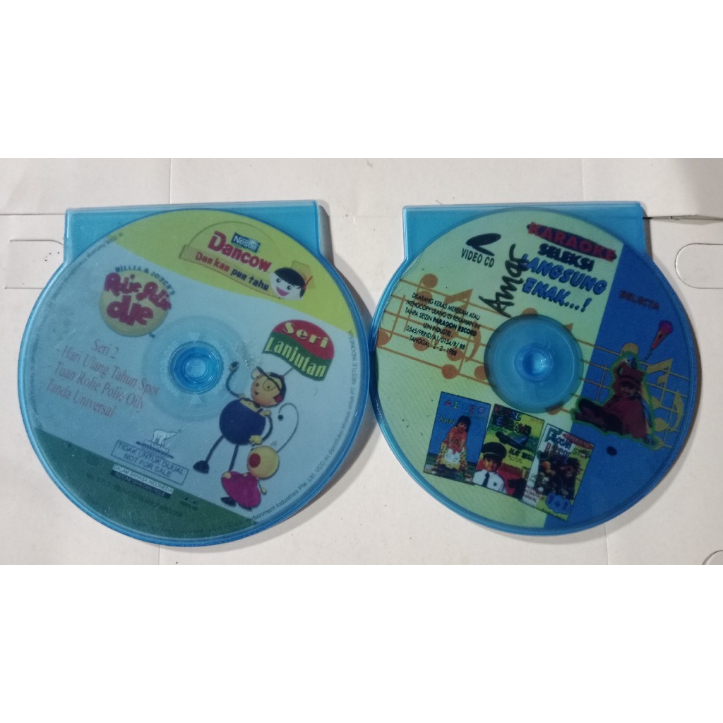 Sepaket VCD Kartu Rolie Polie Olie & Seleksi Lagu Anak Joshua Tanpa Sampul Bonus Kotak