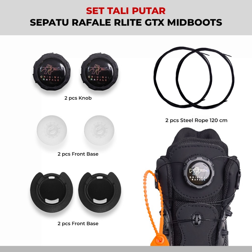 Tali Putar Lacing System / Lacing System untuk Sepatu PDL PDH Olahraga