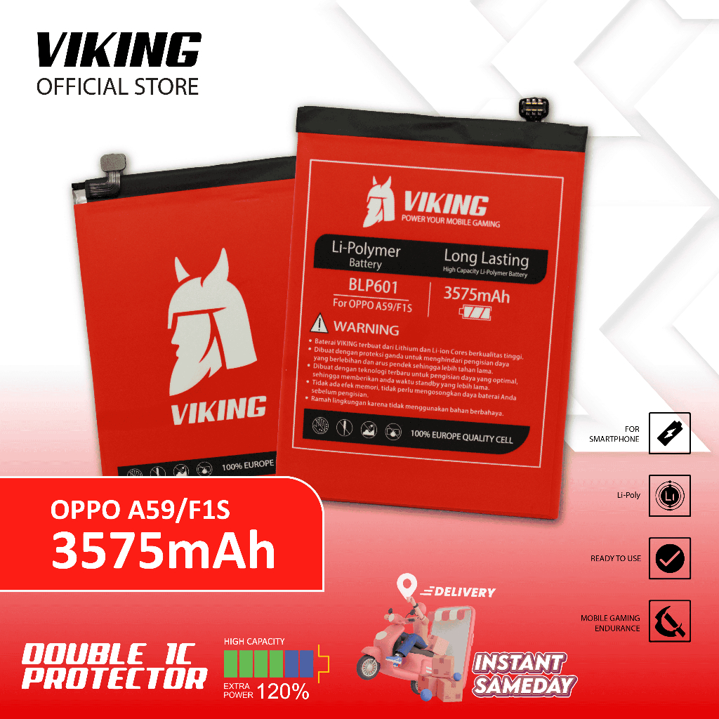 VIKING Baterai Oppo F1S A59 BLP601 Double Power