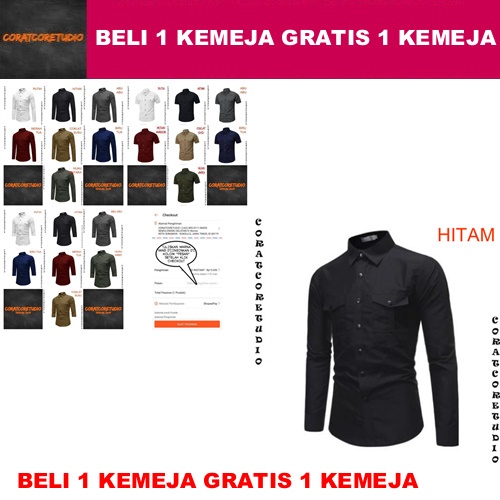 BELI 1 GRATIS 1 10XL 9XL 8XL 7XL 6XL 5XL 4XL 3XL XXL XL L M S XS  Kemeja Pria Hem Cowok Jumbo Big Si