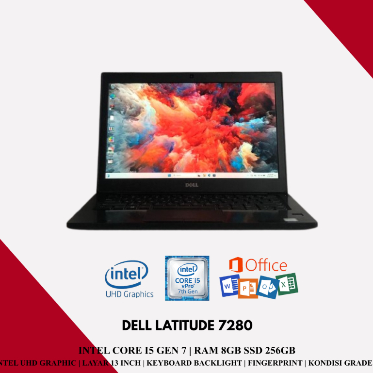 LAPTOP SEKEN DELL LATITUDE E7280 CORE I5 GEN 7 MURAH LAPTOP BERGARANSI MULUS TERMURAH