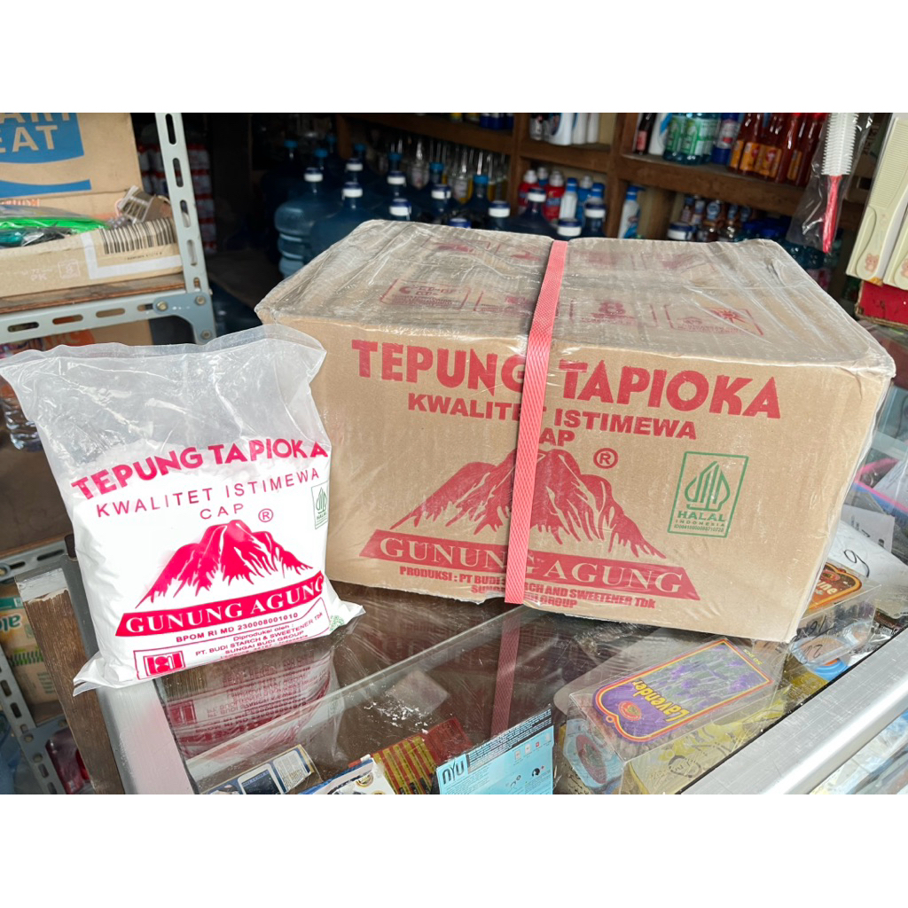 [1 Dus] Tepung Tapioka Cap Gunung Agung Merah 20 Pcs