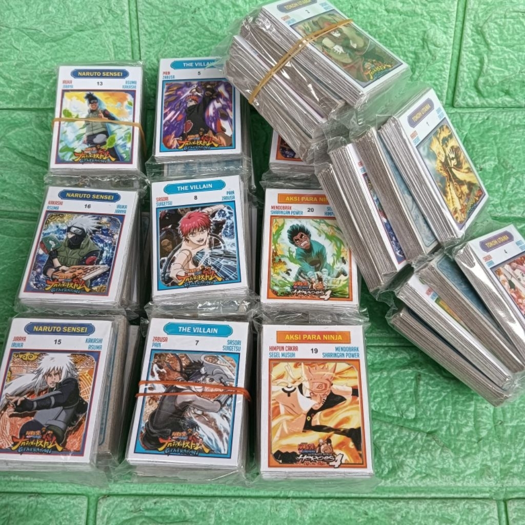 12 sachet Kartu Kwartet Naruto Ninja Shippuden Wartet 384pcs