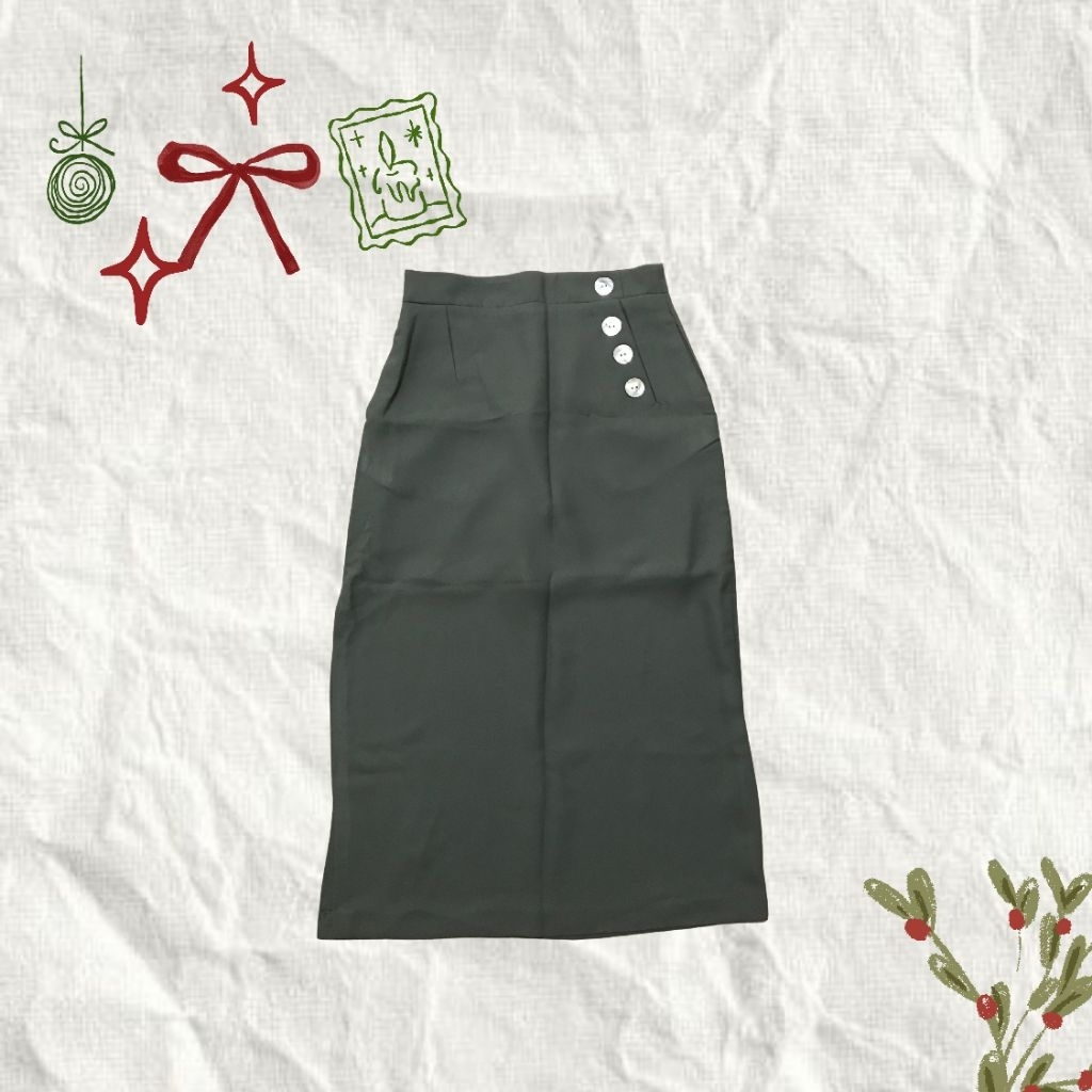 ROK PANJANG ET CETERA WANITA SAGE GREEN BRANDED