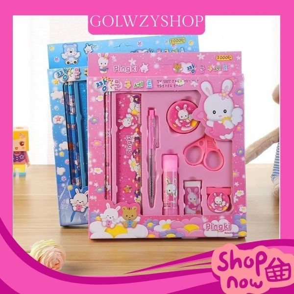 2009 Pencil Set 9 In 1 Alat Tulis Sekolah Anak Lengkap