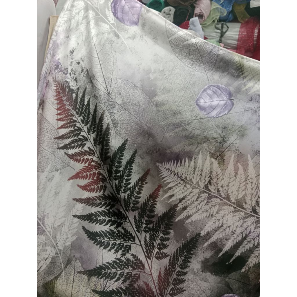 bahan kain armani silk satin motif bunga print premium