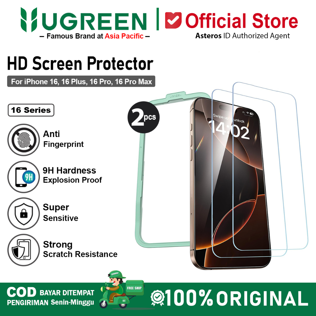 UGREEN Tempered Glass HD Screen Protector iPhone 16 16 Plus 16 Pro 16 Pro Max