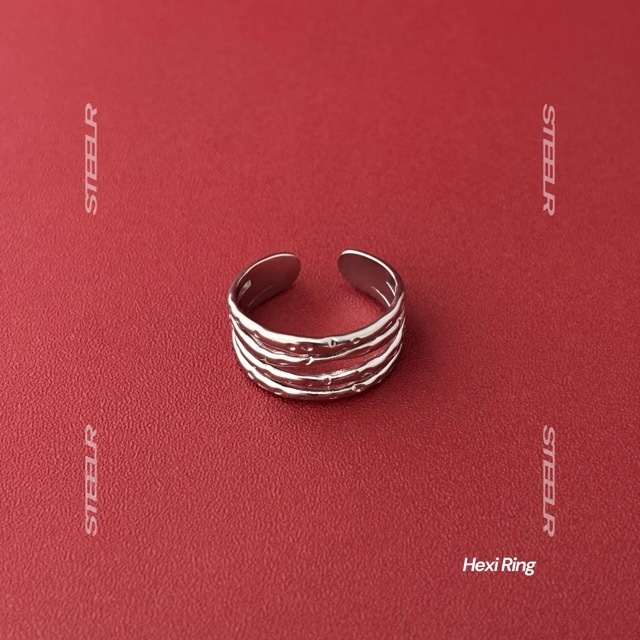 Steelr Archive -- Hexi Ring -- Cincin Unisex Premium Stainless Steel Anti Karat