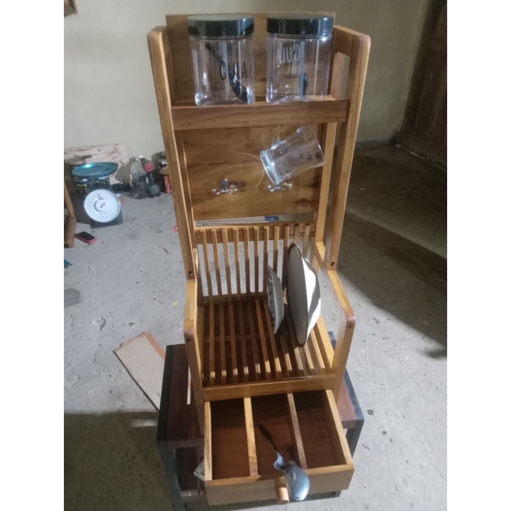 #rak gula kopi .kombinasi .Laci .rak pireng