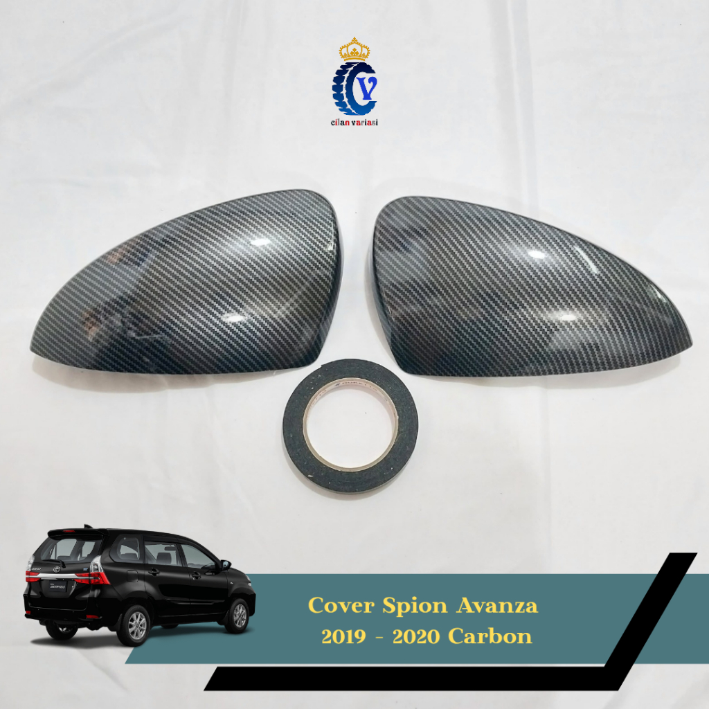 Cover Spion Aksesoris Mobil Avanza 2019 - 2021 Model Tempel Carbon