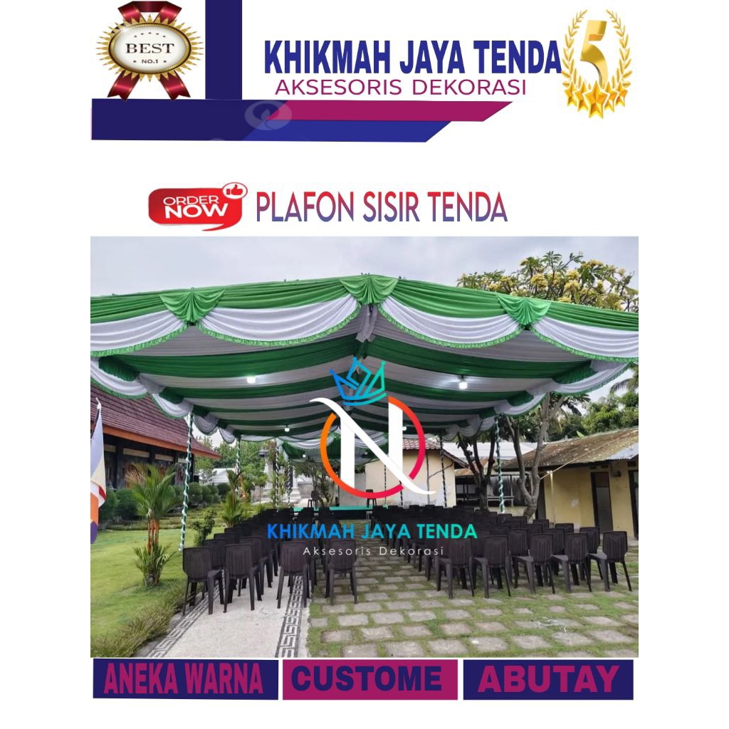 Plafon Dekorasi Pesta Garis/Serut Pernikahan/Event/Gedung/Kantor/Lamaran/Upacara/Adat/Meeting