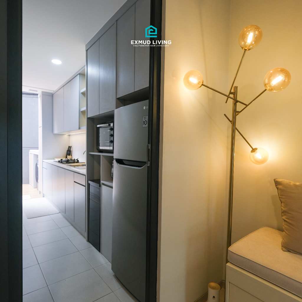 Exmud Living Interior Furniture Custome Kitchenset Lemari dapur kabinet dapur lemari mesin cuci meja