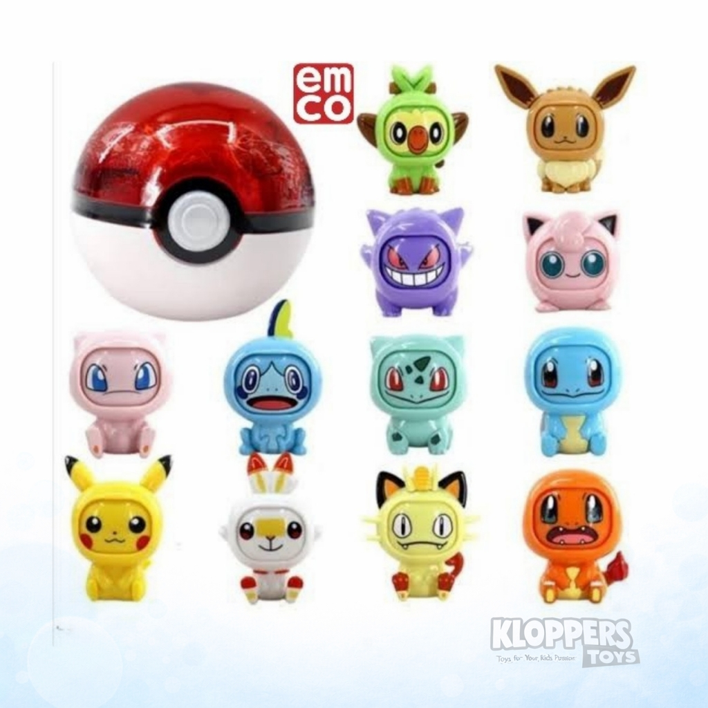 Pokemon Face-Off Figure Set + PokeBall Original - Mainan Figure Pokemon Bisa Berubah Wajah