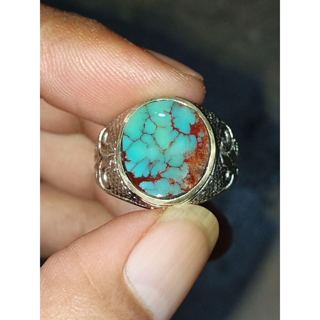 Natural Batu Pirus Persia Urat Merah