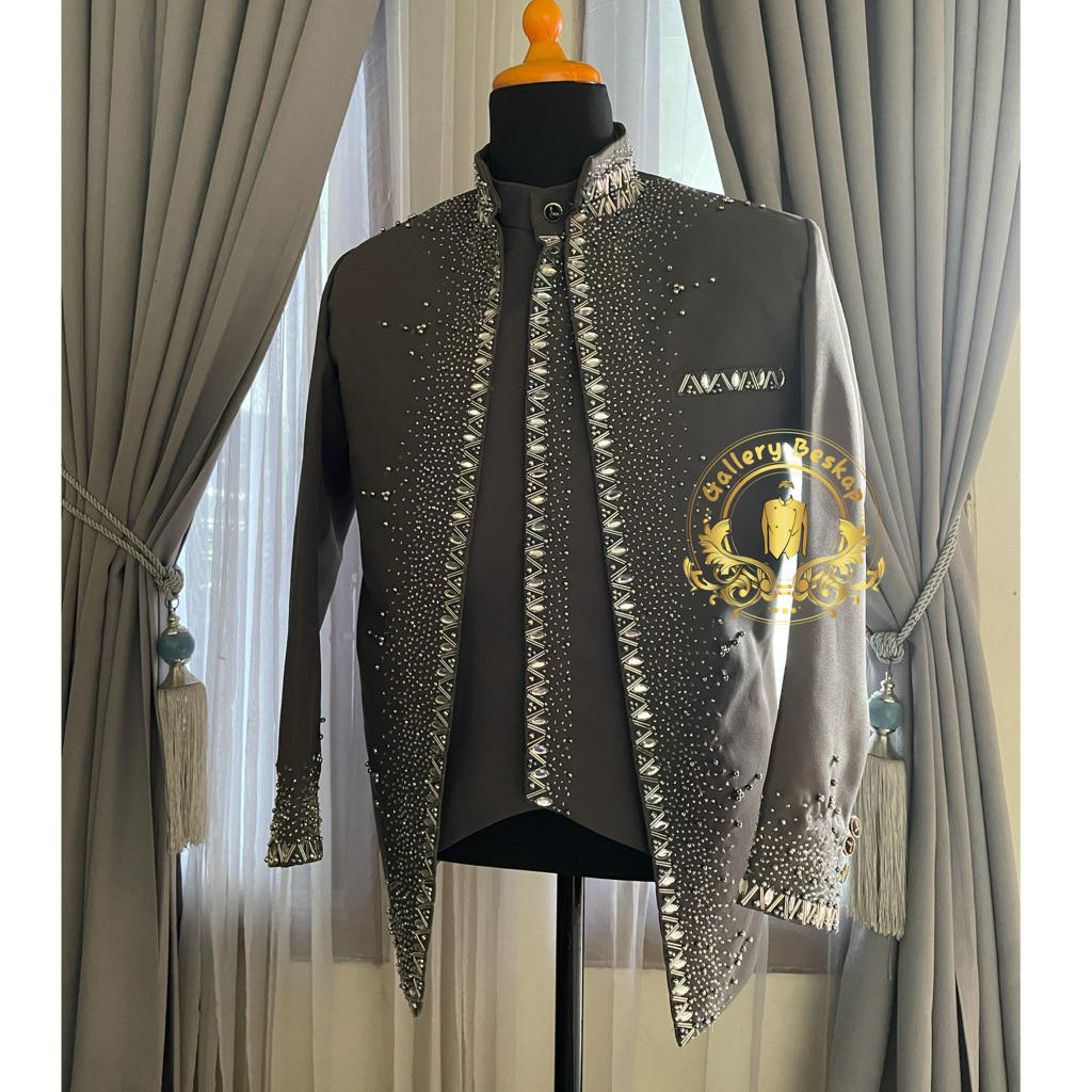 READY Basofi pengantin / beskap muslim / baju pengantin pria bahan semi wol