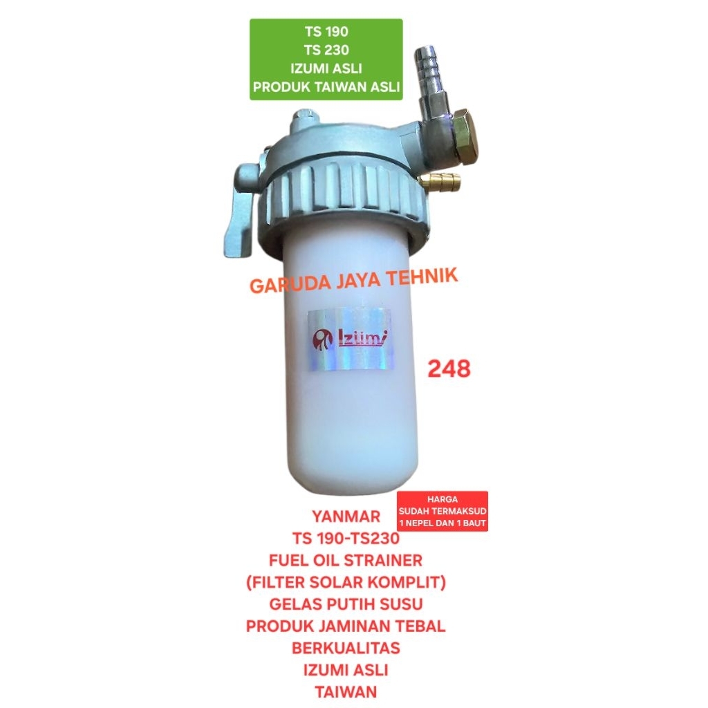 Filter solar assy Fuel oil strainer Saringan solar komplit yanmar TS230 TS 230. IZUMI ASLI (248)