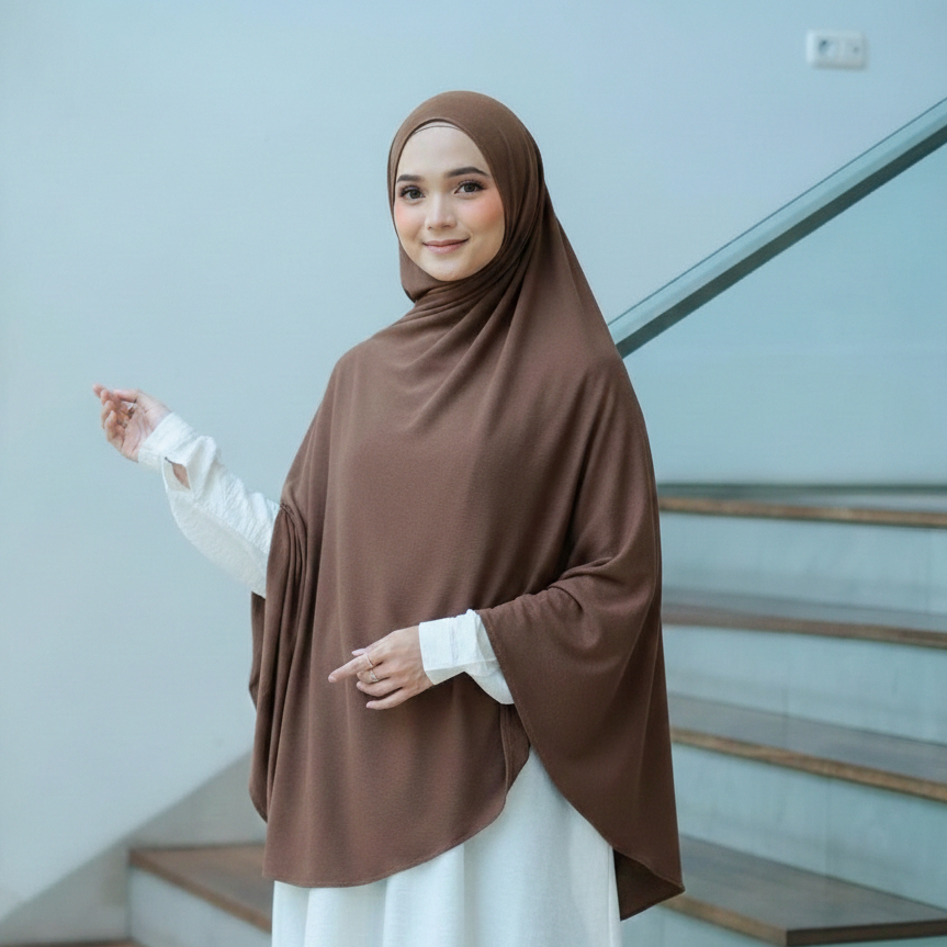 Pashmina Jersey Jumbo Syar'i Instan Jait Dagu Pashmina Oval Jersey Jumbo Instan  ersey