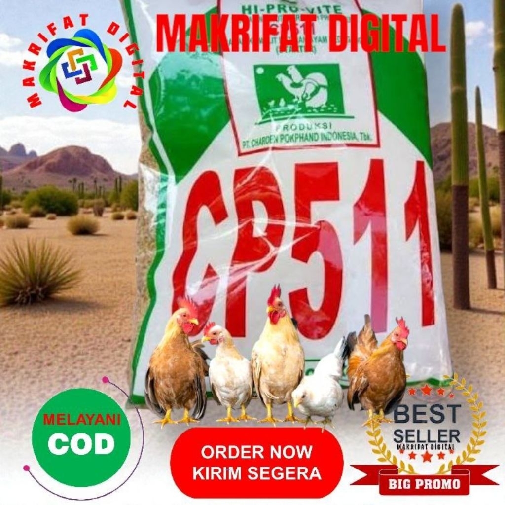 MAKRIFAT DIGITAL Paket 1 Kg Kemasan Asli CP511Sentrat Put Voer Poer Pakan AYAM ENTOK ITIK BEBEK  Plu