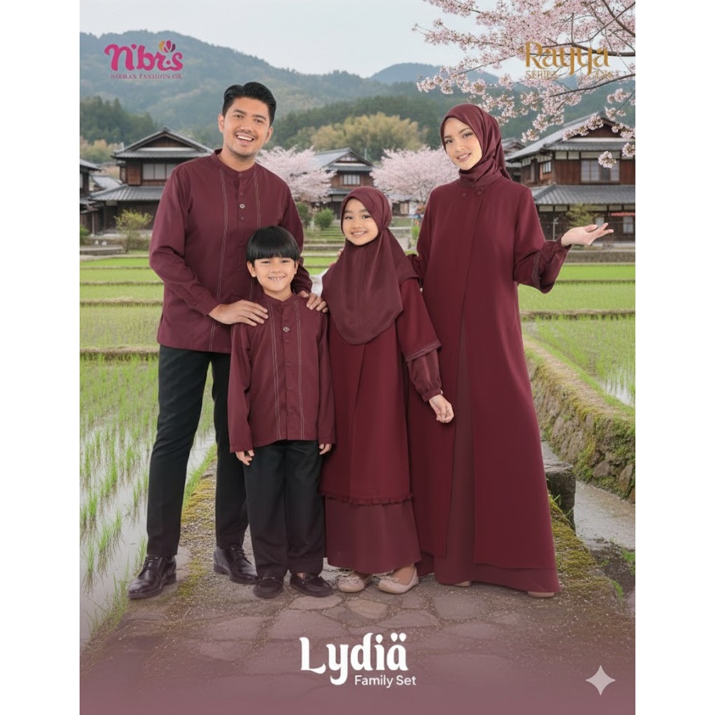 SARIMBIT SERAGAM KELUARGA NIBRAS TERBARU 2026 DIARAYYAKU LYDIA MAROON BY NBRS - BAJU BUSANA MUSLIM L