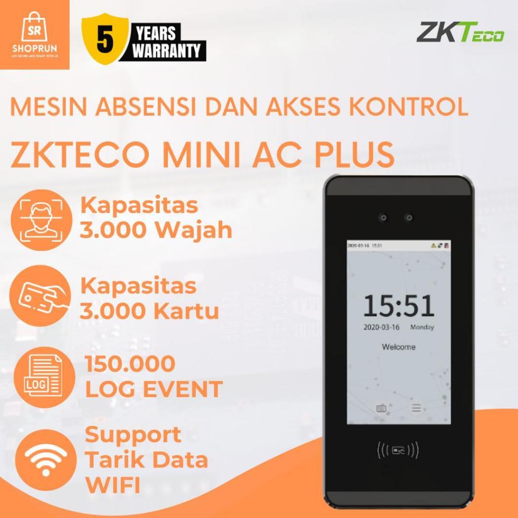 Mesin Absensi Wajah & Kartu RFID Zkteco Mini Ac Plus Support Wifi dan Akses Kontrol Garansi 5 Tahun
