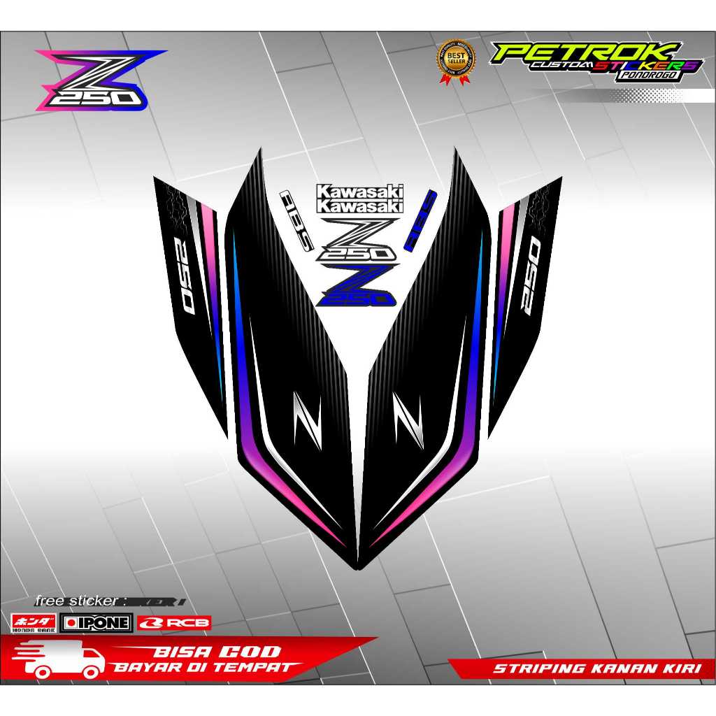 STRIPING VARIASI KAWASAKI Z 250 / STICKER LIST VARIASI MOTOR Z 250