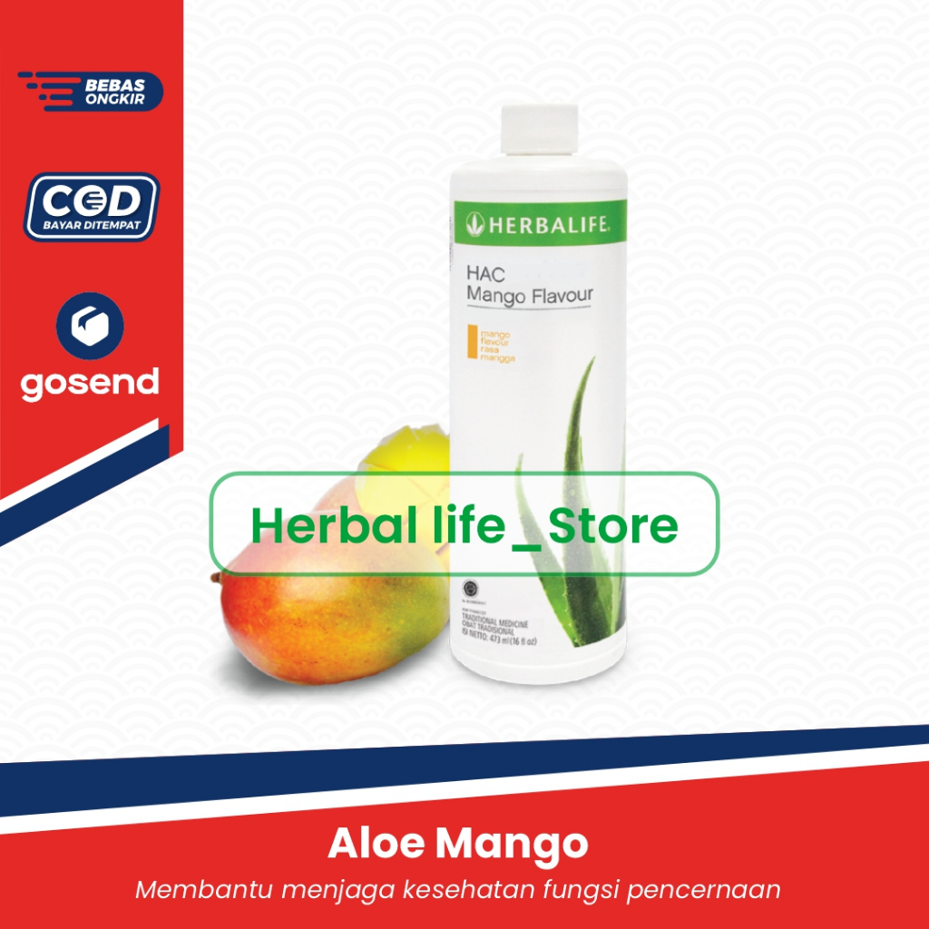 HERBALIFE Aloe Vera Proses Cepat Mengurangi Lemak Mandarin Mango Ori 1000ml