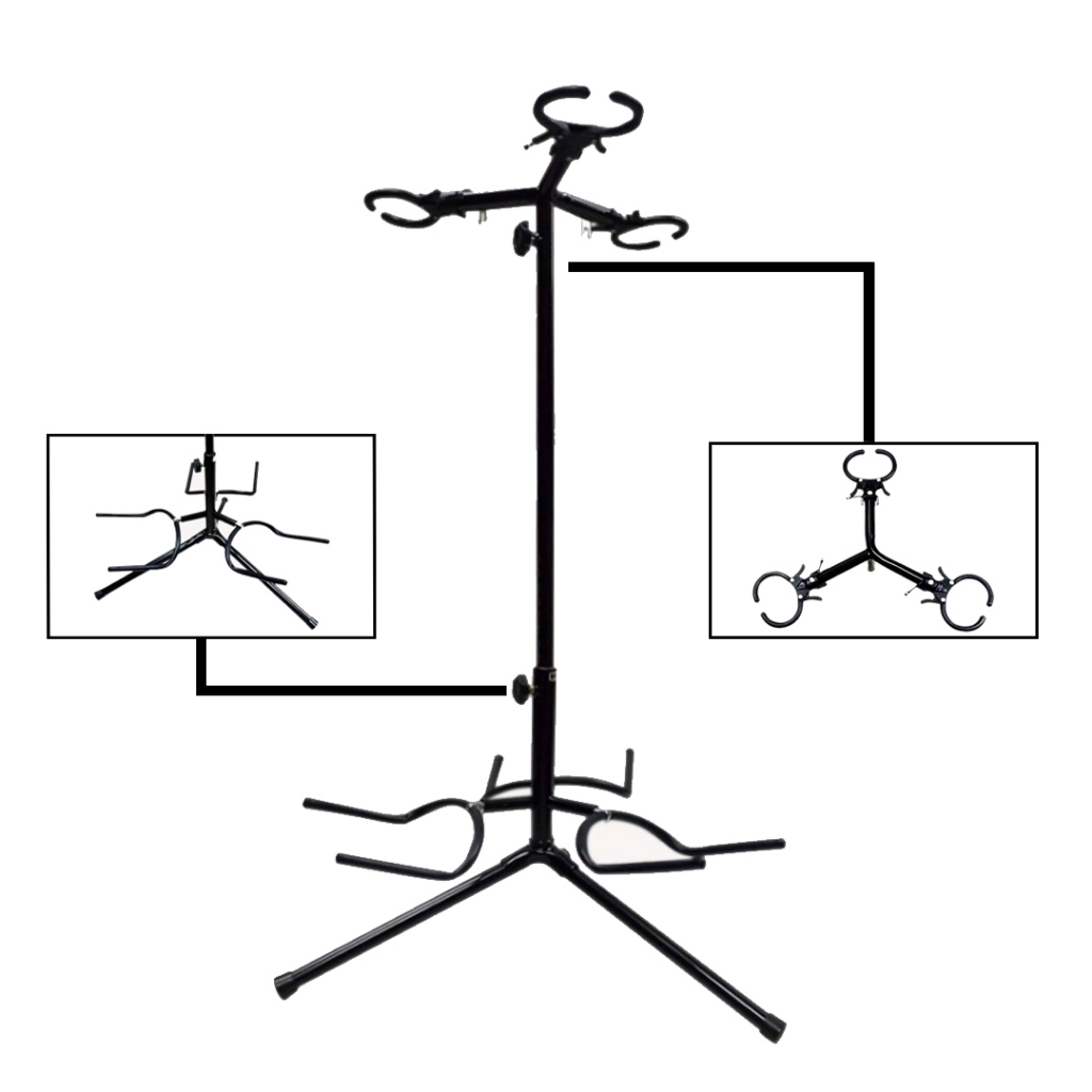Stand Guitar Triple Stand Gitar Bass Elektrik Akustik DGS-280B Original