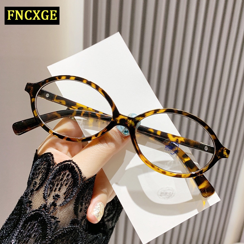FNCXGE minus Kacamata Kualitas Tinggi Untuk Unisex Anti Radiasi Elips Kaca mata Wanita Pria Retro Ko