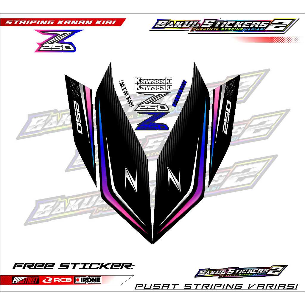 STRIPING VARIASI KAWASAKI Z 250 / STICKER LIST VARIASI MOTOR Z 250