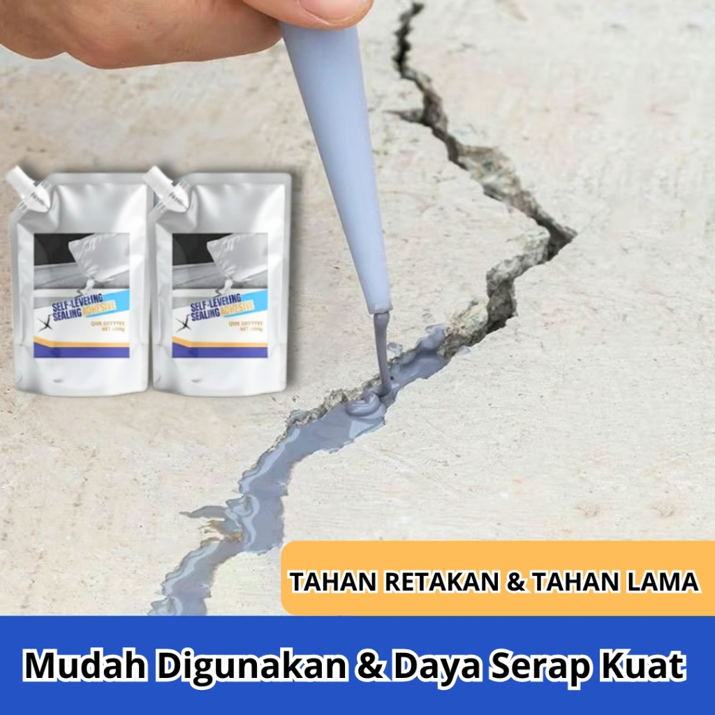 Homira Lem Beton (Free Scraper) Anti Retak Cepat Kering - Perekat Beton Dinding Tembok Retak - Lem